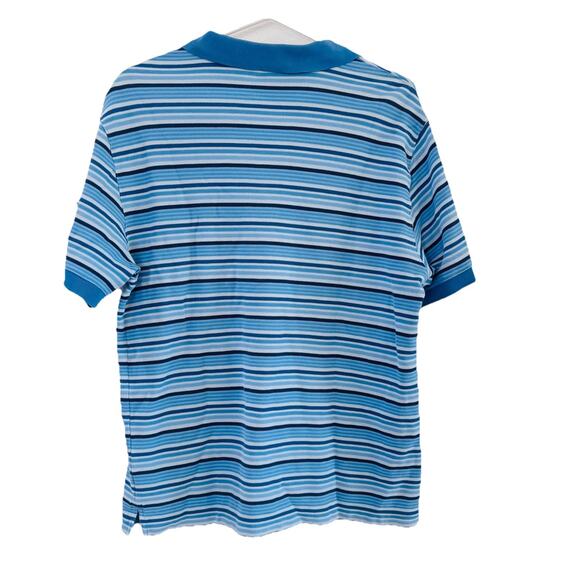 Patagonia Blue Striped Logo 100% Organic Cotton Pique Polo Shirt Sz M - Picture 5 of 5